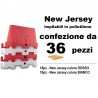 Confezione da 36 pezzi New Jersey 18pz ROSSO+18pz BIANCO H60x100xh40 6,5kg in polietilene zavorabbili