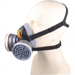 Semimaschera respiratoria facciale riutilizzabile bifiltri kit 2 filtri A2 e 2 prefiltri P3 per VERNICIATURA+INDUSTRIALE