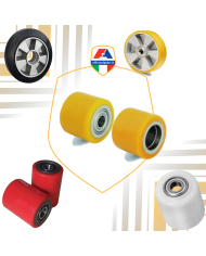 Wheels and rollers for pallet trucks